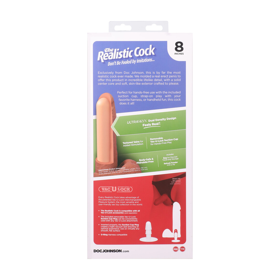 Realistischer Cock mit Balls - Abnehmbarer Vac-U-Lock Saugnapf