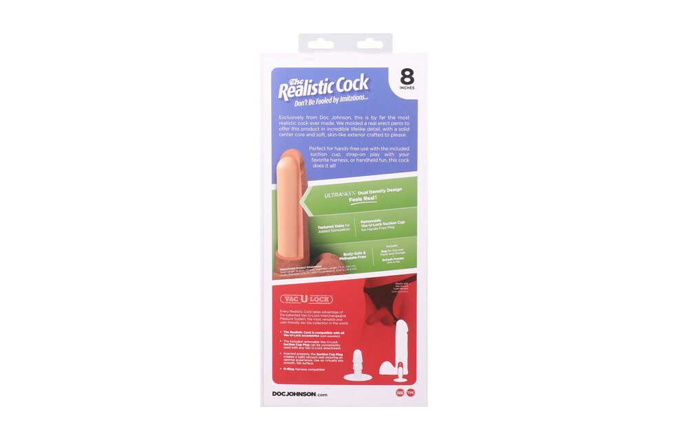 Realistische Cock met Ballen 21 cm - Ultraskyn Vac-U-Lock