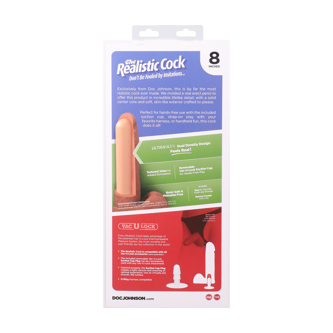 Realistic Cock with Balls 21 cm - Ultraskyn Vac-U-Lock