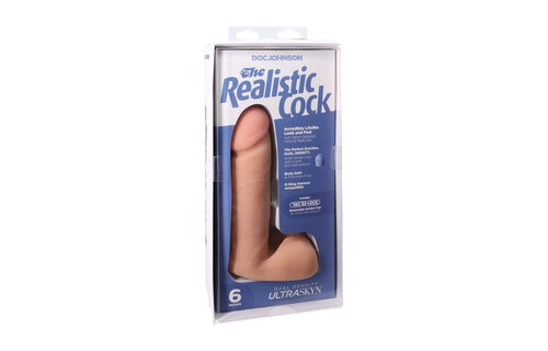 Realistischer Cock mit Balls - Abnehmbarer Vac-U-Lock Saugnapf - ULTRASKYN - 6 / 16,5 cm - Vanilla