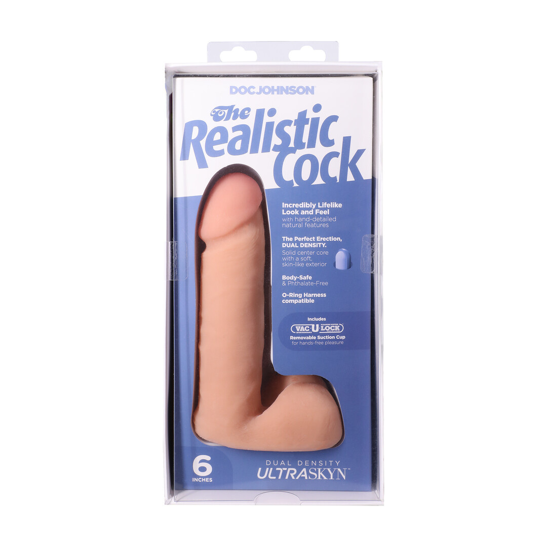 Realistic Cock with Balls - Removable Vac-U-Lock Suction Cup - ULTRASKYN - 6 / 16,5 cm - Vanilla