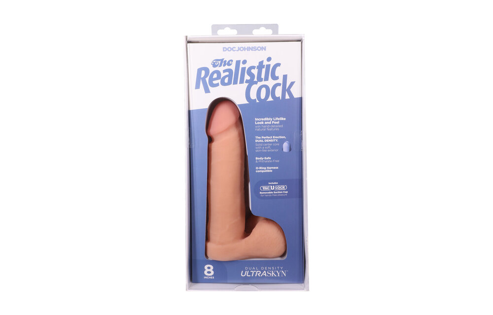 Realistische Cock met Ballen - Verwijderbare Vac-U-Lock Zuignap - ULTRASKYN - 8 / 21 cm - Vanille