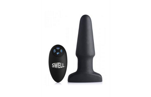 Aufblasbarer vibrierender Silikon-Analplug 17,9 cm – Genuss