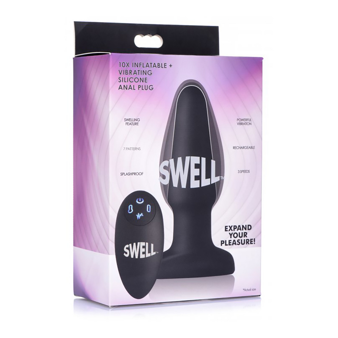 Opblaasbare Vibrerende Siliconen Buttplug 17,9 cm - Genot