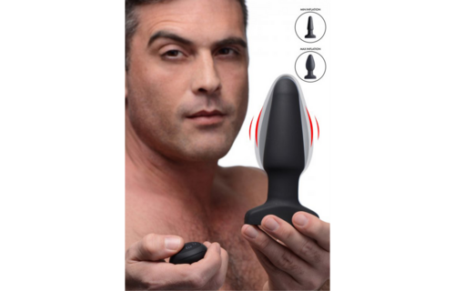 Opblaasbare Vibrerende Siliconen Buttplug 17,9 cm - Genot