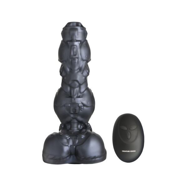 Cyborg Cock - Stoßender und vibrierender Silikon-Dildo - Silber