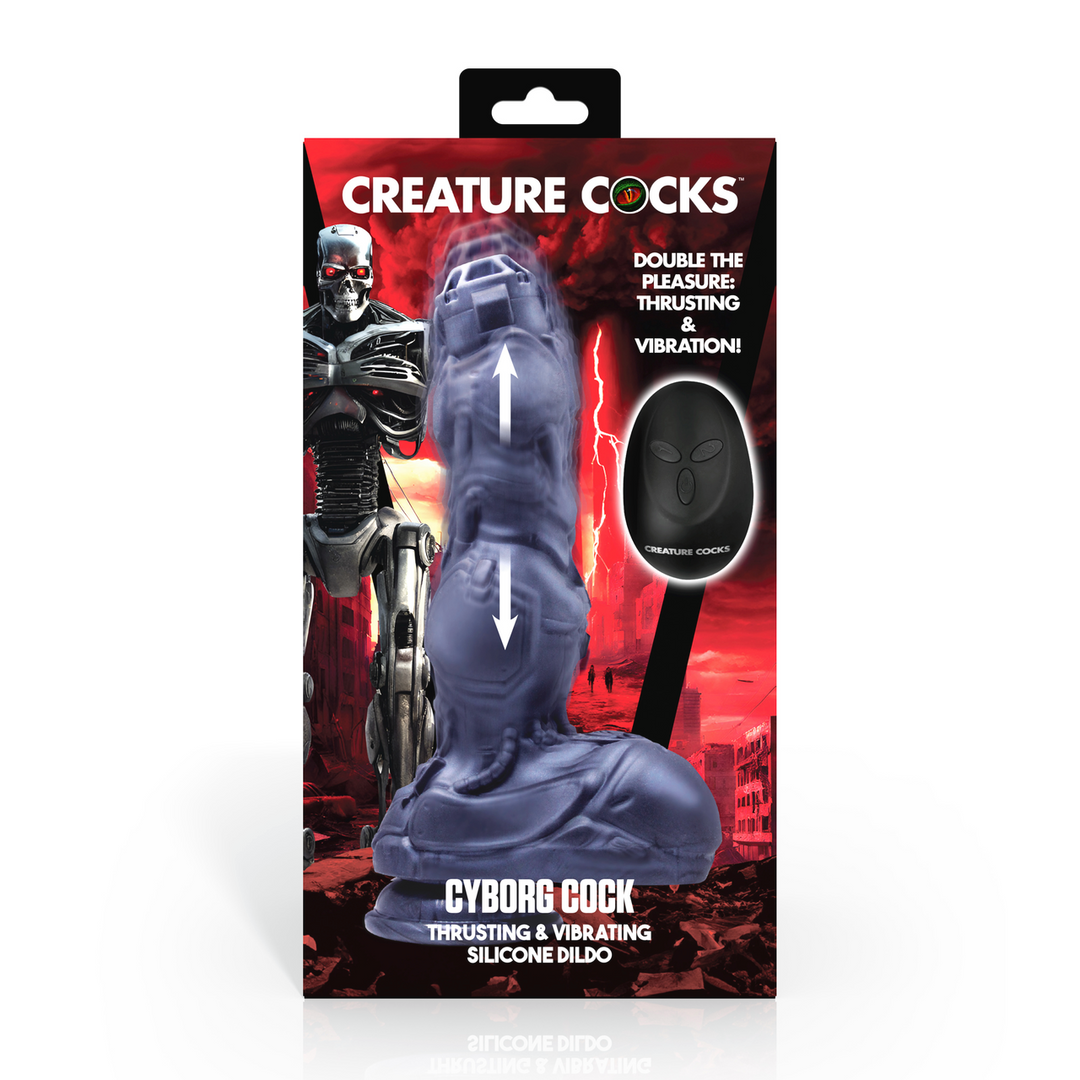 Cyborg Cock silberner Silikondildo – futuristisches Vergnügen