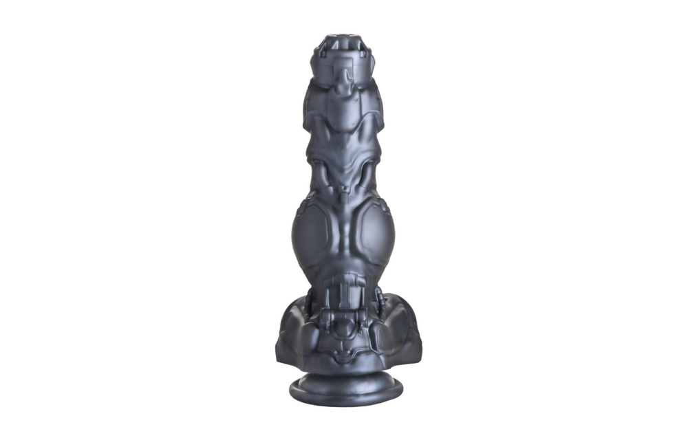 Cyborg Cock silver silicone dildo – futuristic pleasure