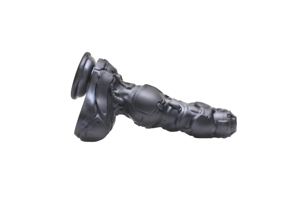 Cyborg Cock silberner Silikondildo – futuristisches Vergnügen