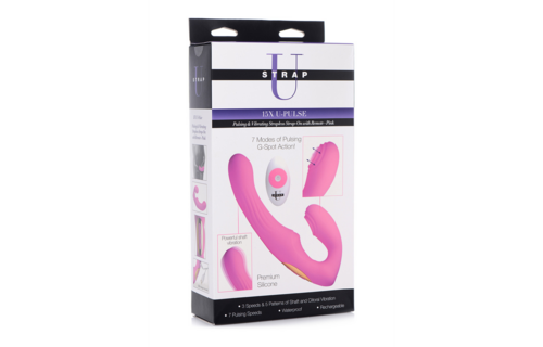 U-Pulse Silicone Strap-On with Pulsation & Vibration - XR Brands