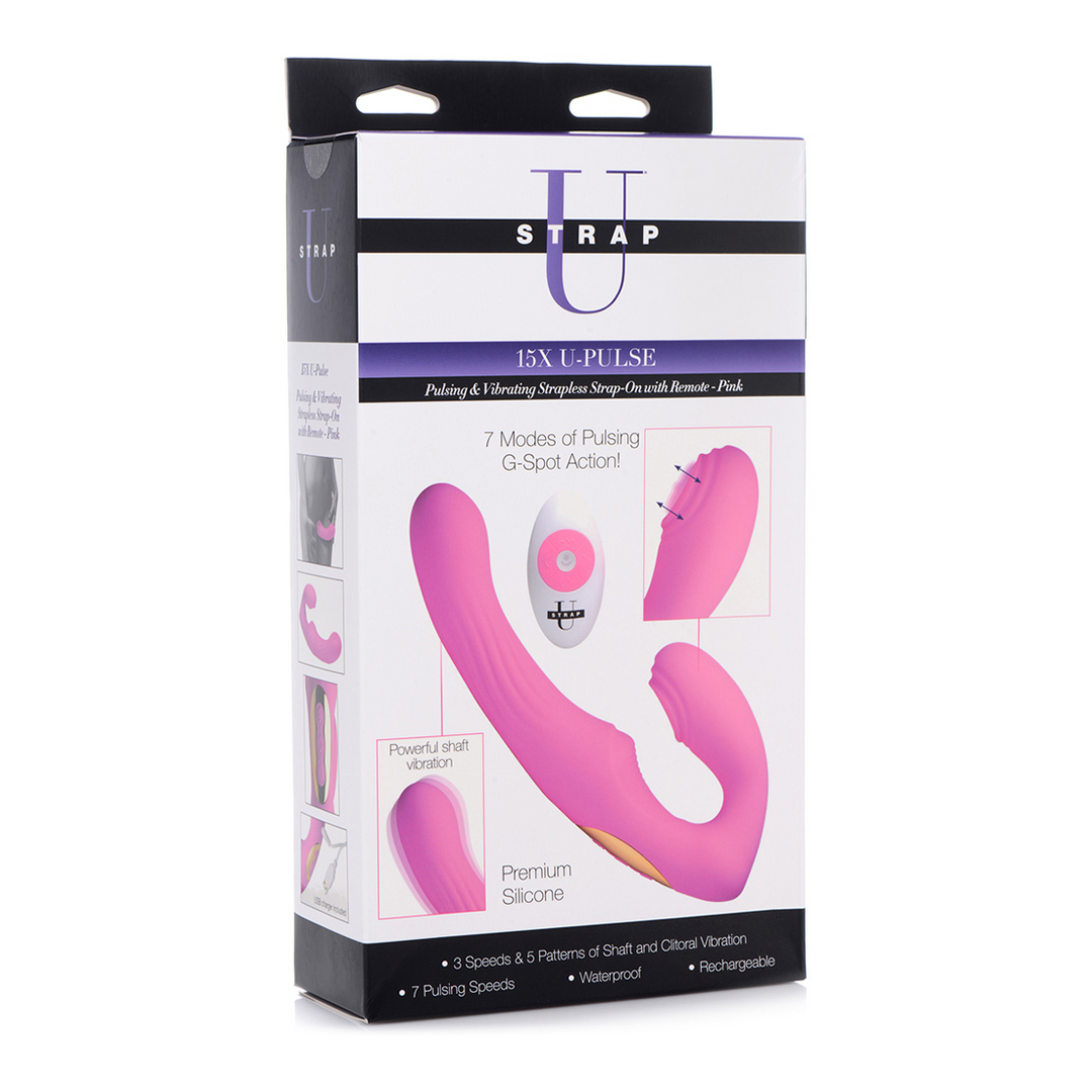 U-Pulse Siliconen Strap-On met Pulsatie & Vibratie - XR Brands
