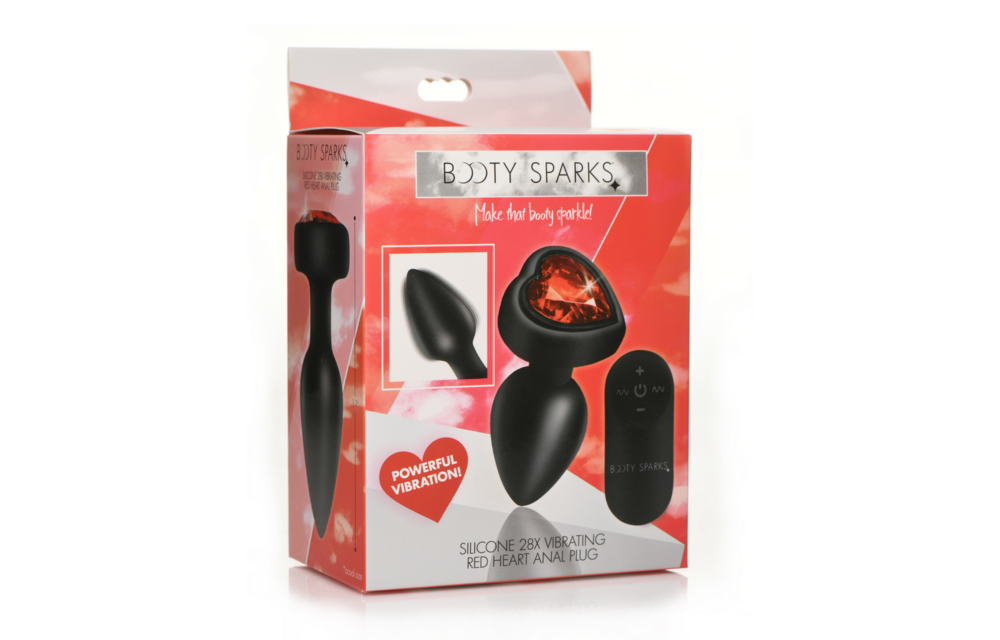 Silikon Vibrierendes rotes Herz 9,4 cm – Butt Plug Fernbedienung