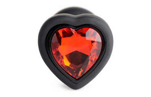 Siliconen Vibrerend Rood Hart 9,4 cm - Butt Plug Afstandsbediening