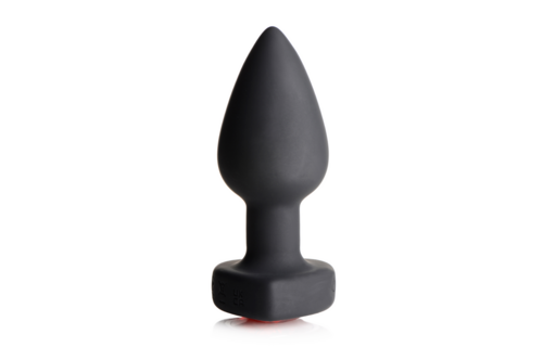 Silikon Vibrierendes rotes Herz 9,4 cm – Butt Plug Fernbedienung