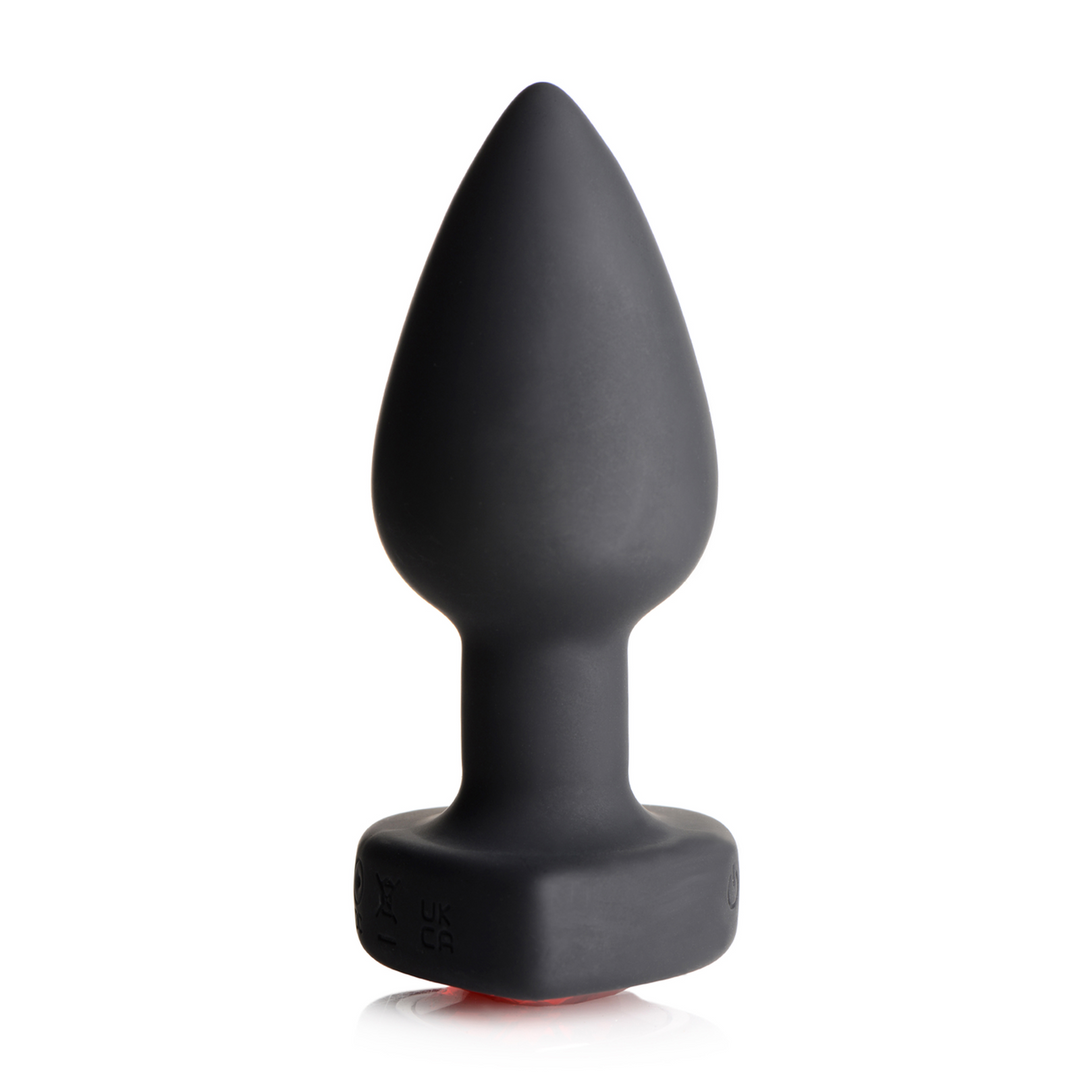 Silikon Vibrierendes rotes Herz 9,4 cm – Butt Plug Fernbedienung