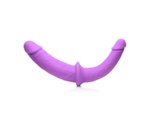 Double Charmer 15 cm  Silikon-Doppeldildo mit Harness - Erotic Discount