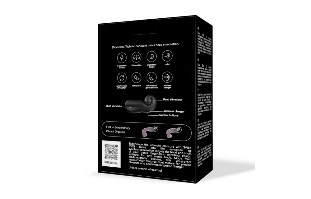 EVO Dubbele Mannelijke Stimulator Zwart - Ultiem Genot