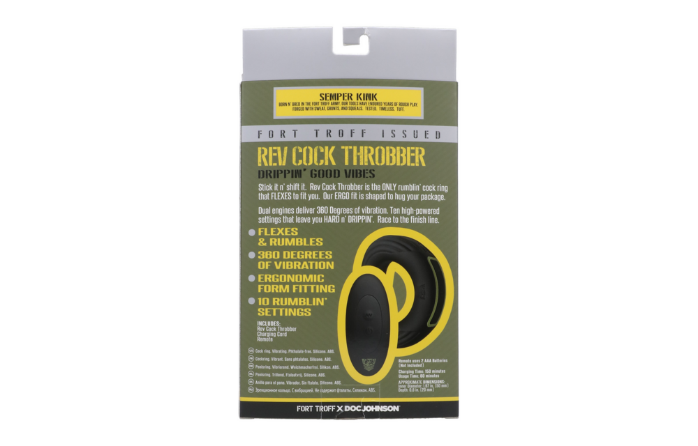 Rev Cock Throbber - Vibrierende Cockring - Groß - Schwarz