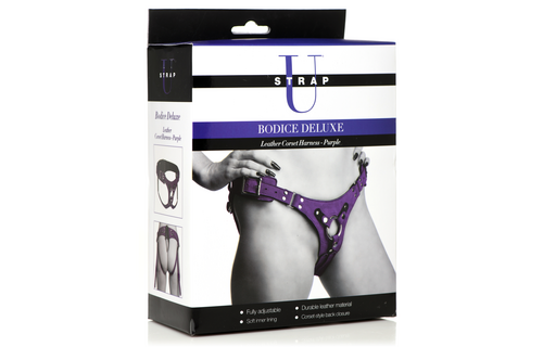 Bodice Deluxe Leren Korset Harnas Paars 25 cm - Luxe & Comfort