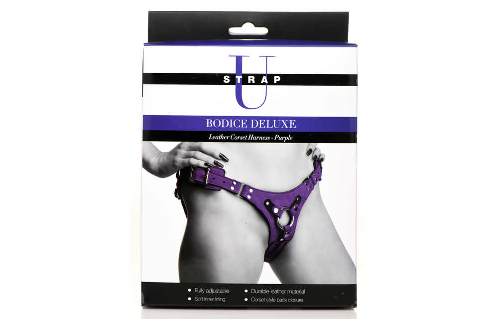 Bodice Deluxe Lederkorsett-Harness Lila 25 cm – Luxus & Komfort