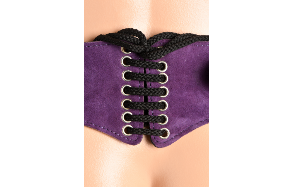 Bodice Deluxe Leren Korset Harnas Paars 25 cm - Luxe & Comfort