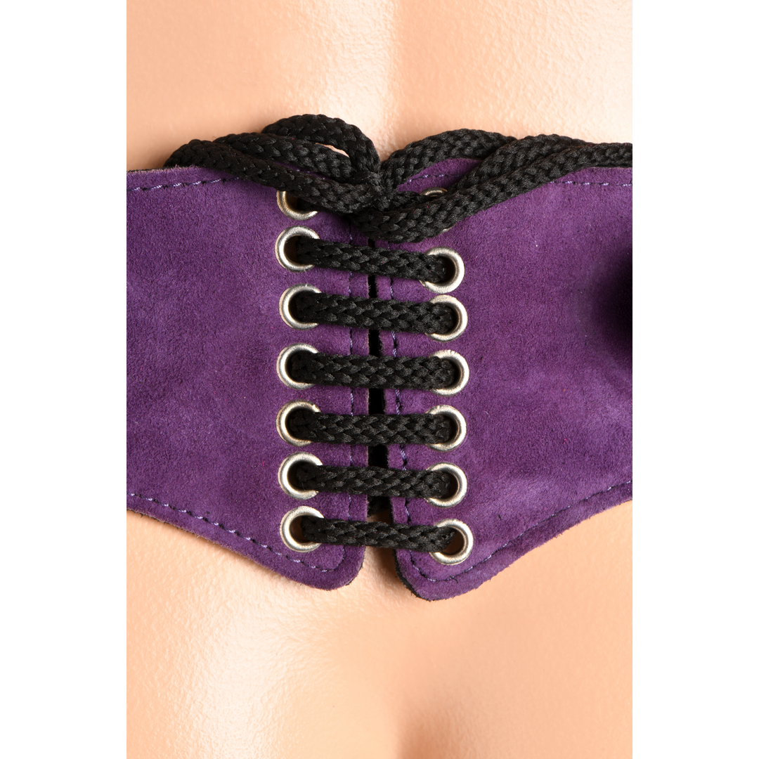 Bodice Deluxe Lederkorsett-Harness Lila 25 cm – Luxus & Komfort