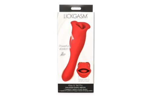 Kiss and Tell Pro Rot – Luxuriöser doppelseitiger Kussvibrator