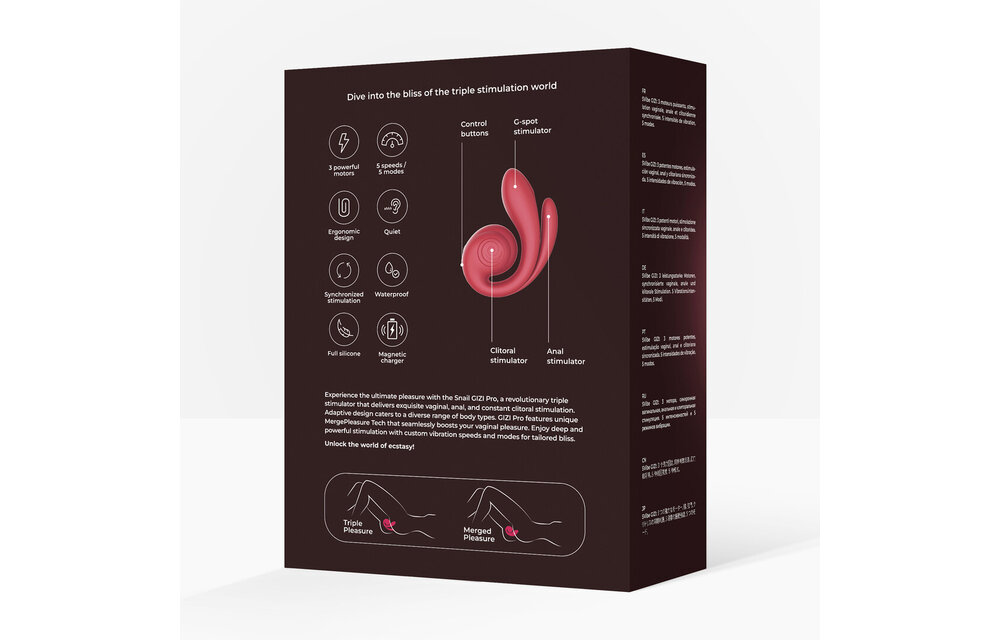 GIZI Pro Bordeaux 12 cm – Dreifach-Stimulator aus Silikon