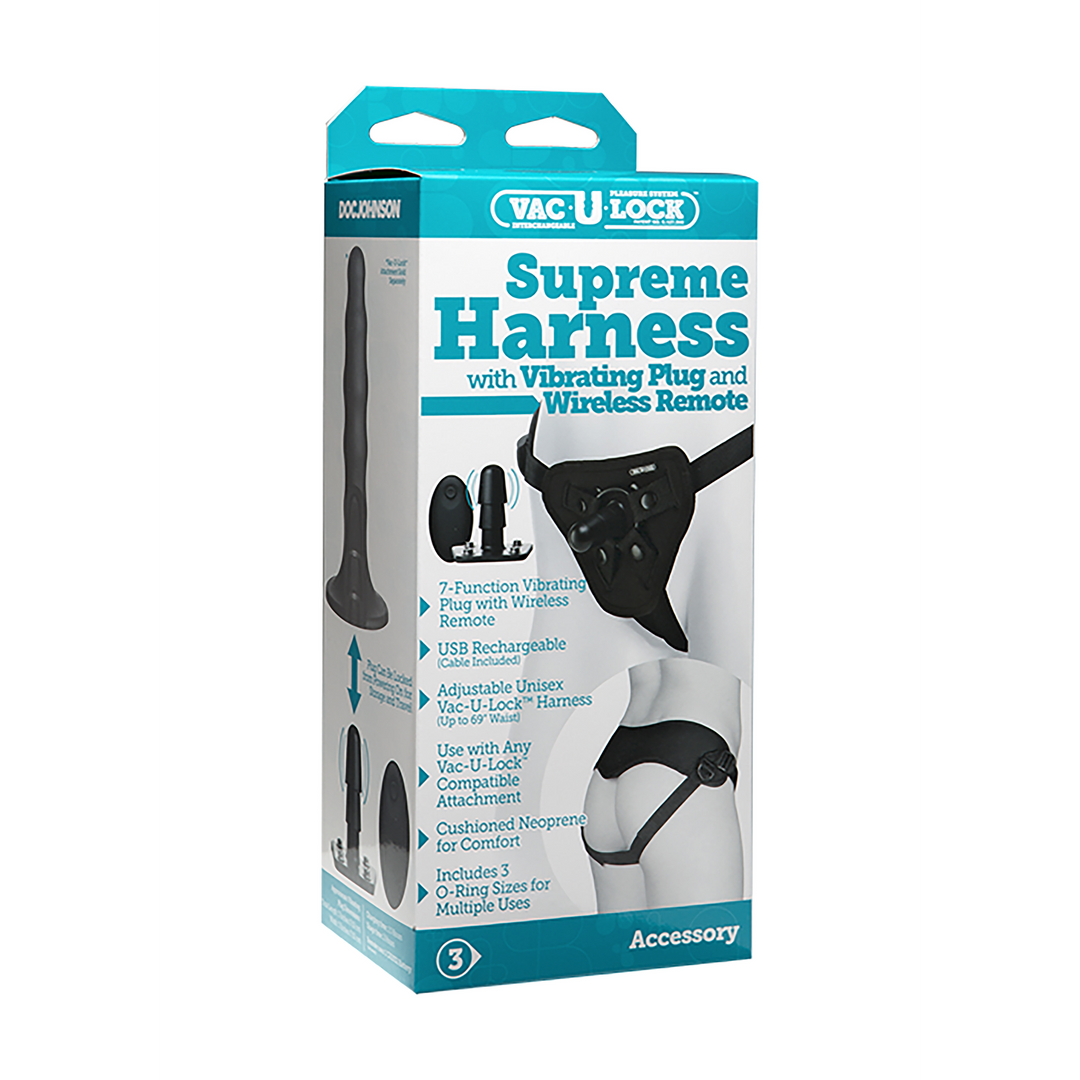 Supreme Harness 7,6 cm mit vibrierendem Plug & Fernbedienung