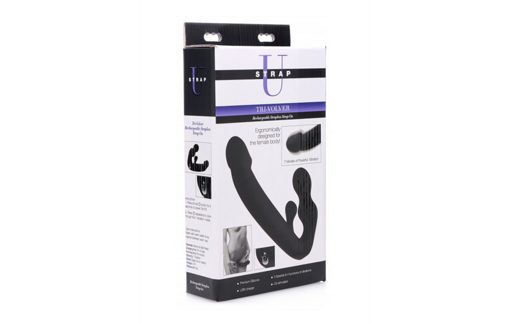 Tri-Volver Strapless Strap-On mit 7 Vibrationen – wiederaufladbar