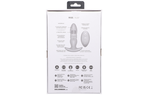 Rise Silicone Anal Plug 15.8 cm with Remote Control | Doc Johnson