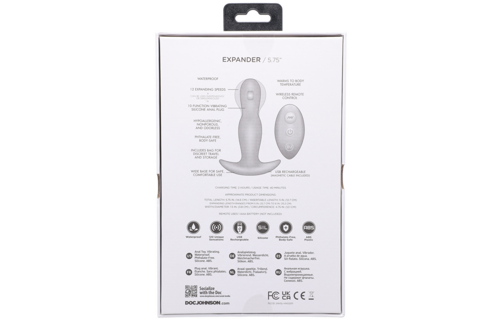 Expander Silicone Anal Plug 14.5 cm with Remote Control