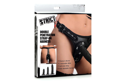 Harness mit doppelter Penetration Strap-On 12 cm | XR Brands
