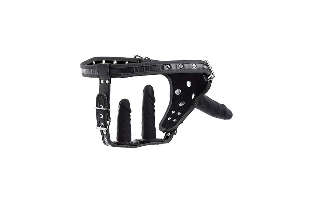Double penetration strap-on harness 12 cm | XR Brands