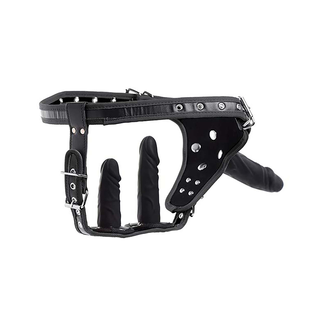 Harnas met dubbele penetratie strap-on 12 cm | XR Brands