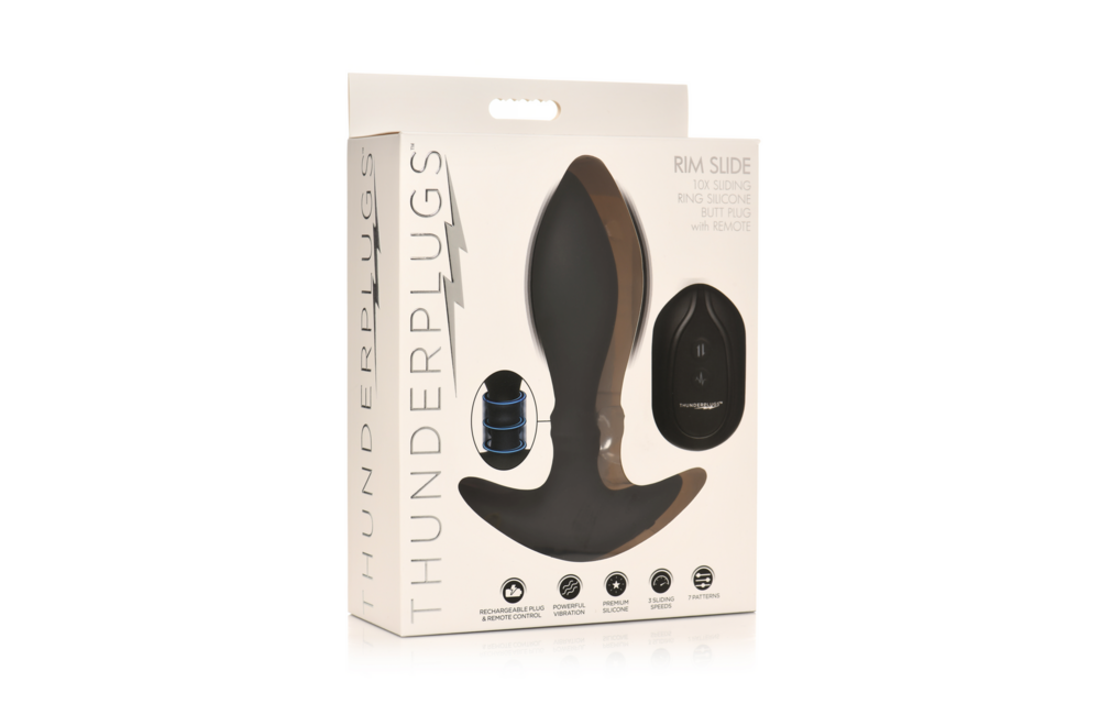 Rim Slide Schiebering Silikon-Buttplug 11 cm – Schwarz