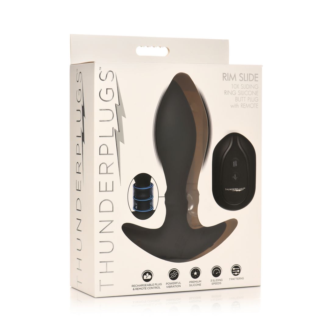 Rim Slide Schiebering Silikon-Buttplug 11 cm – Schwarz