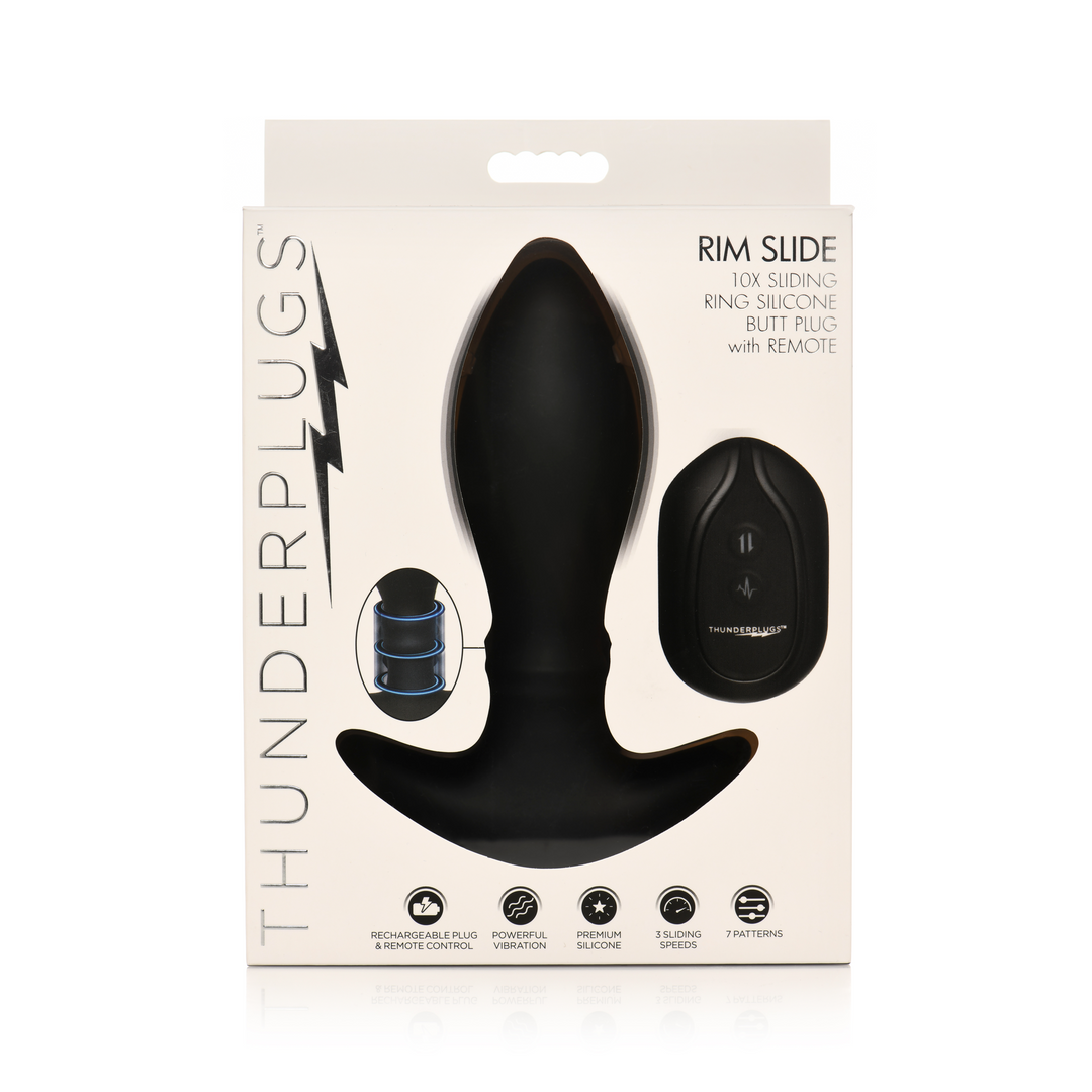 Rim Slide Schiebering Silikon-Buttplug 11 cm – Schwarz