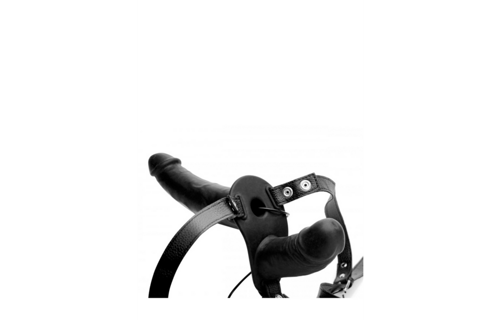 Supreme Pleasure 16,5 cm – Vibrierender Doppeldildo-Harness