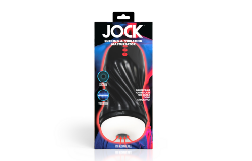 Zwart zuigende en vibrerende masturbator | Curve Toys Genot