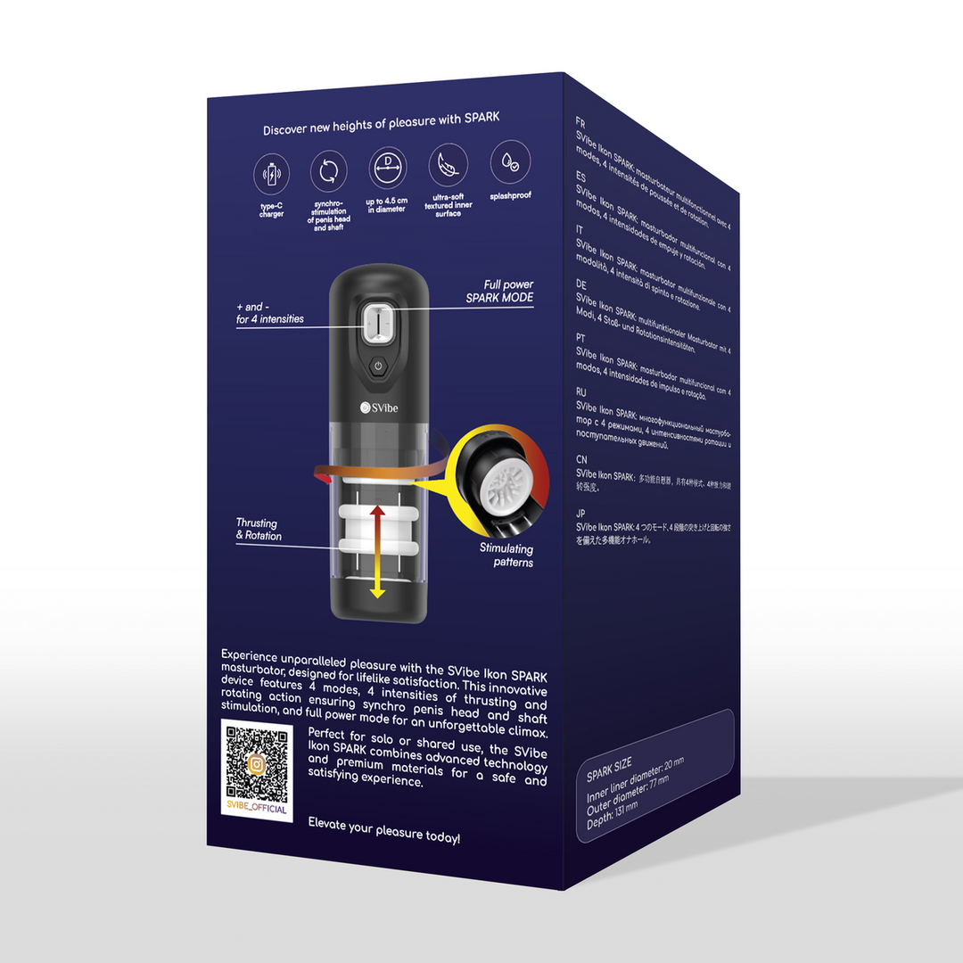 Ikon SPARK - Thrusting and Rotating Masturbator - Transparent