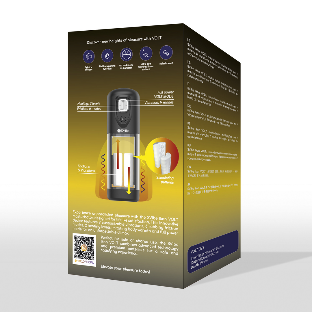 Ikon VOLT - Vibrating Rubbing Heating Masturbator - Transparent