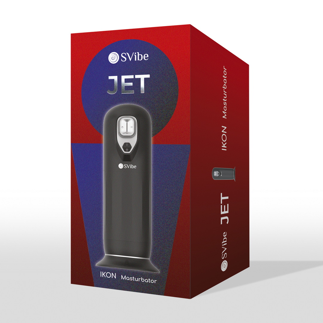 Ikon JET Masturbator Black – Vibration & Heating