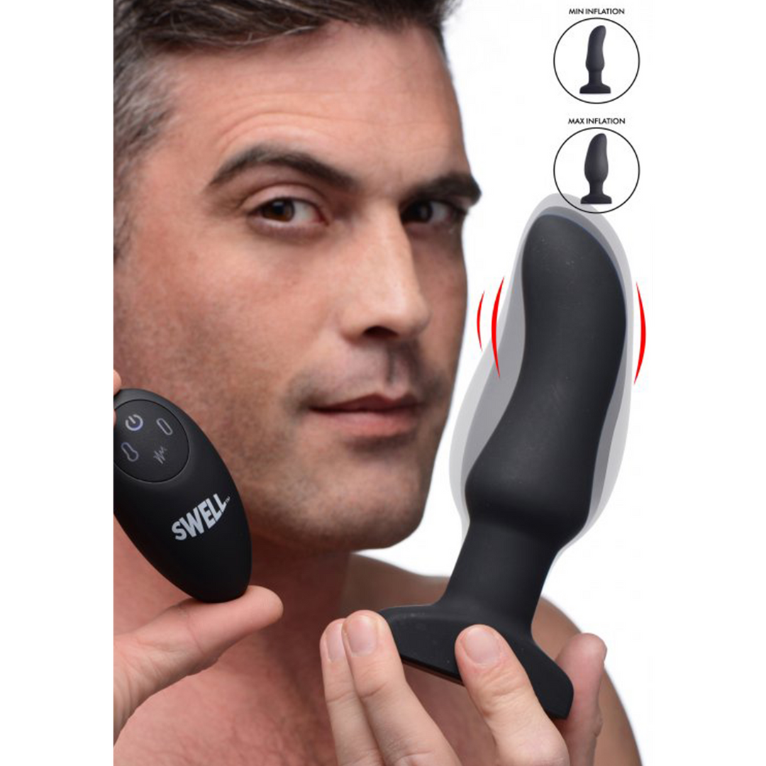 Inflatable Vibrating Silicone Butt Plug 15.5 cm - XR Brands