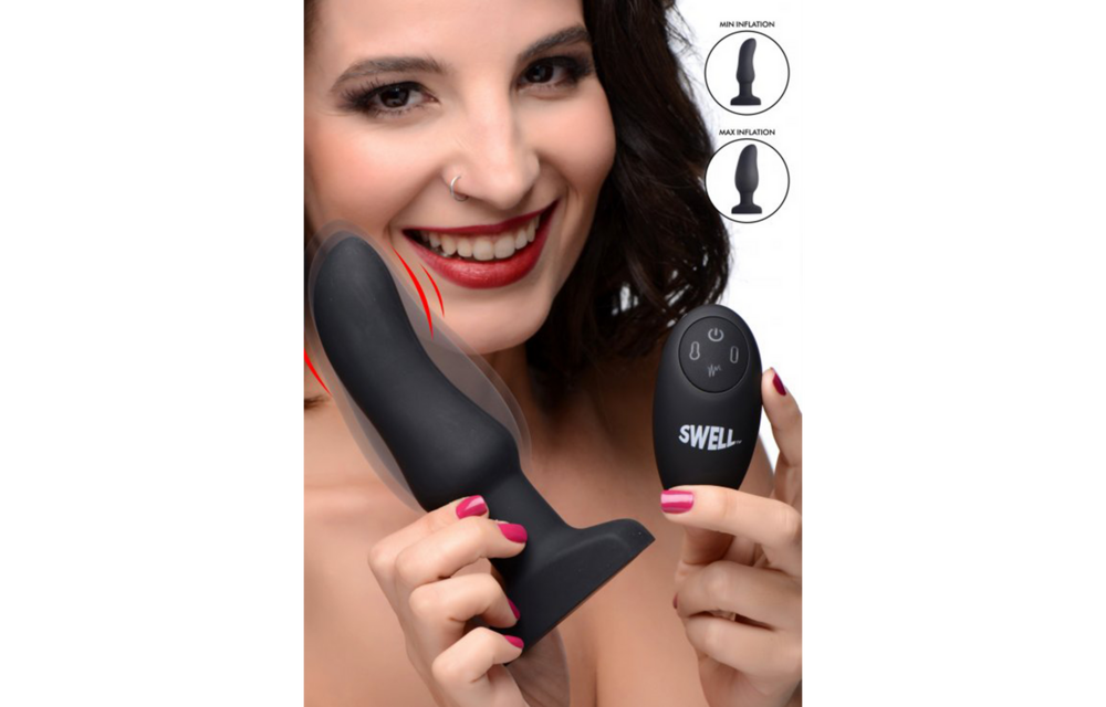 Opblaasbare Vibrerende Siliconen Butt Plug 15,5 cm - XR Brands