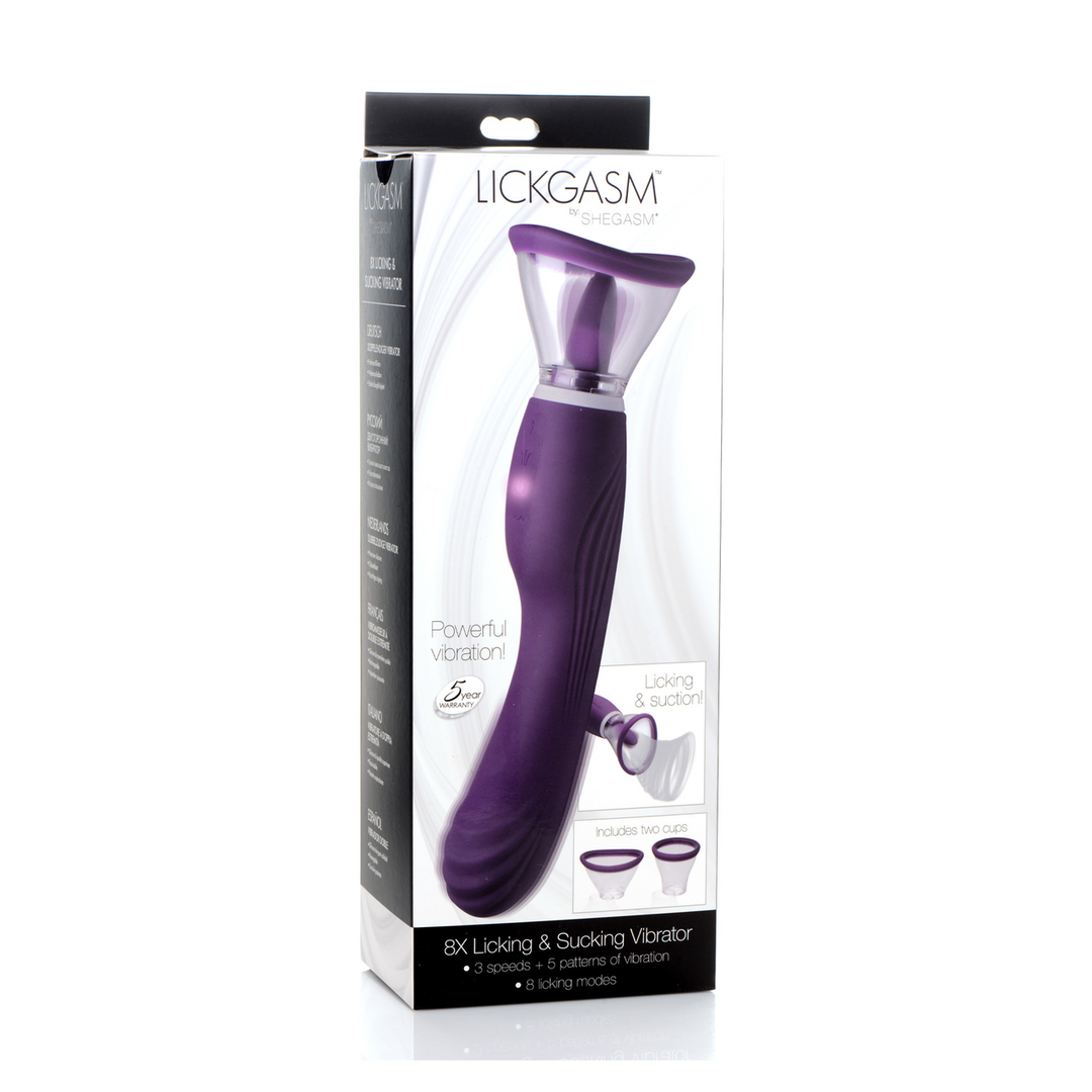 Lickgasm vibrator purple | 8x licking, sucking & vibrating