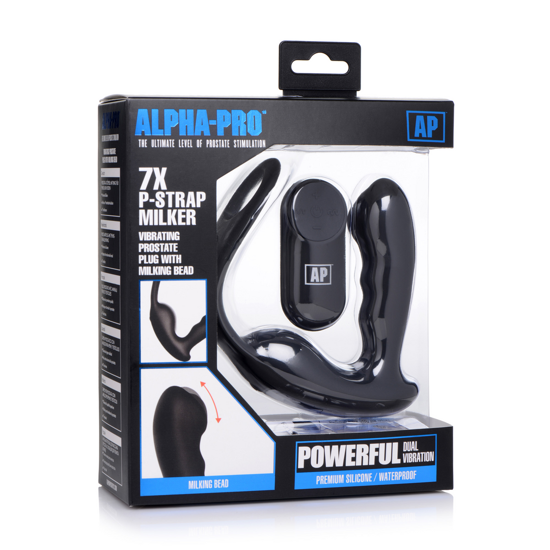 Milch- und vibrierender Prostatamassager + Harness 7 Geschwindigkeiten