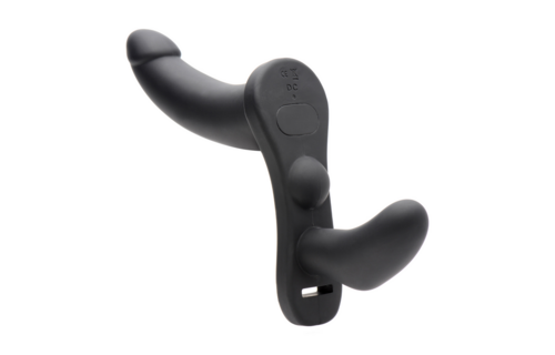 Su Double Take 24.1 cm - Strap-On Harness with Vibrations