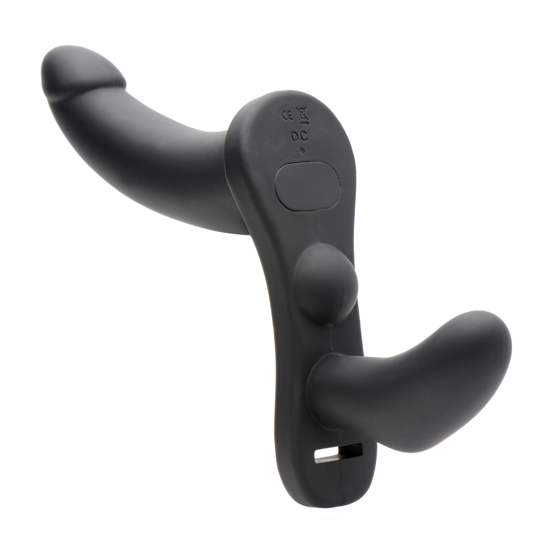 Su Double Take 24,1 cm - Strap-On Harness met Vibraties