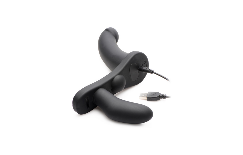 Su Double Take 24.1 cm - Strap-On Harness with Vibrations